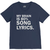 my brain is 80% song lyrics V-Neck Tee