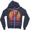 Too Hip To Hop  Bunny Easter Zipper Hoodie