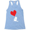 bird love heart animal graph note music party pop art gift Racerback Tank