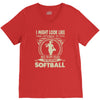 i might look like i'm playing softball V-Neck Tee