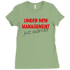 under new management just married mens black wedding present husband t Ladies Fitted T-Shirt