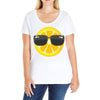 Lemon with Glasses Ladies Curvy T-Shirt