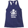 aliens we dont believe in humans Racerback Tank