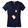 Peek a Boo with Pocket Baby Girl Women's V-Neck T-Shirt
