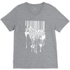 banksy street art zebra bar code V-Neck Tee