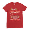 Merry Christmas To Father Of Great Awesome Ladies Fitted T-Shirt