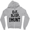 eat sleep hog hunt Zipper Hoodie