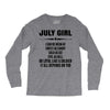 Super July Girl Long Sleeve Shirts