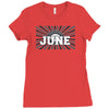 legends are born in june Ladies Fitted T-Shirt