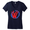 mod vw volkswagen dub logo Women's V-Neck T-Shirt