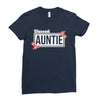 blessed aunitie with flower white color Ladies Fitted T-Shirt