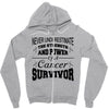 never underestimate the strength and power of a cancer survivor Zipper Hoodie