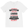 Super Cool Grandad Of A Freaking Awesome Grandson V-Neck Tee