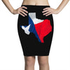 Eroded Texas Map With Flag Pencil Skirts