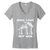 make love not war at at Women's V-Neck T-Shirt