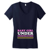 Baby Girl Under Construction Women's V-Neck T-Shirt