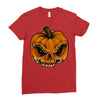 skull pumpkin Ladies Fitted T-Shirt