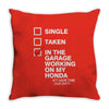 in the garage working on my honda Throw Pillow