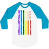 rainbow american flag 3/4 Sleeve Shirt