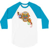 women's sugar skull purple 3/4 Sleeve Shirt