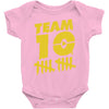 team 10  gold Baby Onesie