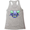 blue monster with horns Racerback Tank