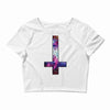inverted galaxy cross funny  religion banter space fashion new Crop Top
