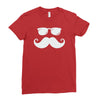 hipster glasses and moustache Ladies Fitted T-Shirt