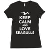 keep calm and love seagulls Ladies Fitted T-Shirt