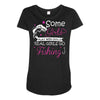 real girls go fishing Maternity Scoop Neck T-shirt