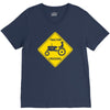 tractor crossing farmer's road warning sign V-Neck Tee