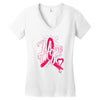 breast cancer awareness hope ribbon heart Women's V-Neck T-Shirt