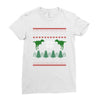 ugly dinosaur christmas Ladies Fitted T-Shirt
