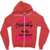 Celebrating With the 4th Birthday Queen Zipper Hoodie