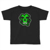 celtic green clover skull patch, irish biker patches Toddler T-shirt