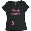 Muggle On Board Pink Women's Triblend Scoop T-shirt