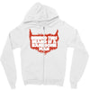 behind beard is a handsome man Zipper Hoodie