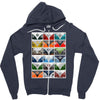 vw camper van fronts, ideal gift or birthday present Zipper Hoodie