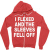 i flexed and the sleeves fell off Zipper Hoodie