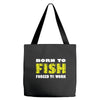 born to fish forced to work Tote Bags