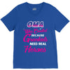 Oma Was Created Because Need Real Heroes V-Neck Tee