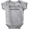 space are friends black Baby Bodysuit