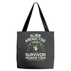 alien abductee survivor tour ufo nerd geek comic funny Tote Bags