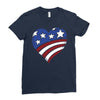 disstressed america flag heart Ladies Fitted T-Shirt