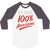 zero hair 100 awesome 3/4 Sleeve Shirt