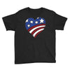 disstressed america flag heart Youth Tee