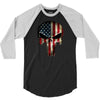 skull us flag 3/4 Sleeve Shirt