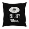 rugby mom Throw Pillow