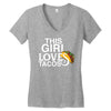 This Girl Loves Tacos Women's V-Neck T-Shirt