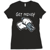 mickey mouse gangster get money Ladies Fitted T-Shirt
